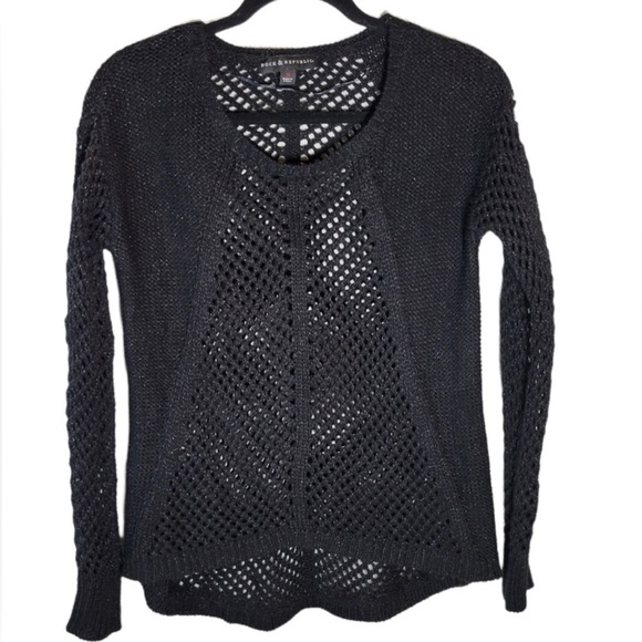 Rock & Republic Black Top CyberPunk Rocker Y2K Festival Whimsigoth Grunge Medium - Picture 1 of 5